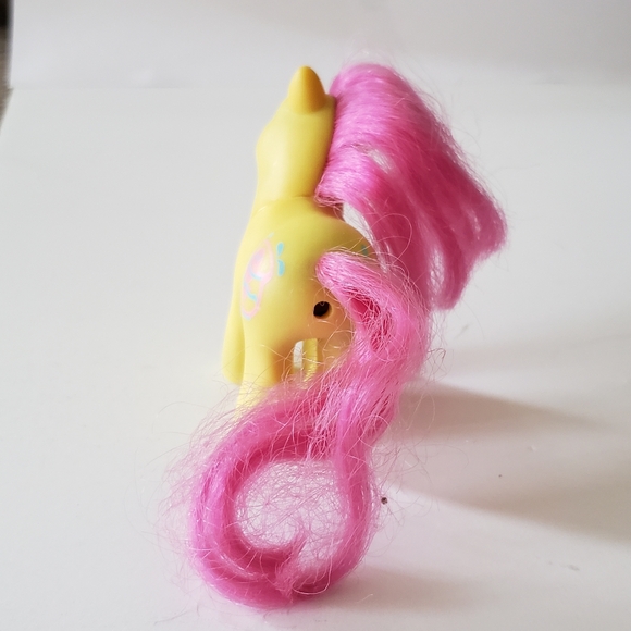 Vintage My Little Pony G1 Drink 'N Wet Pony Baby Flicker 1989 yellow Fish Bowl - Picture 7 of 8